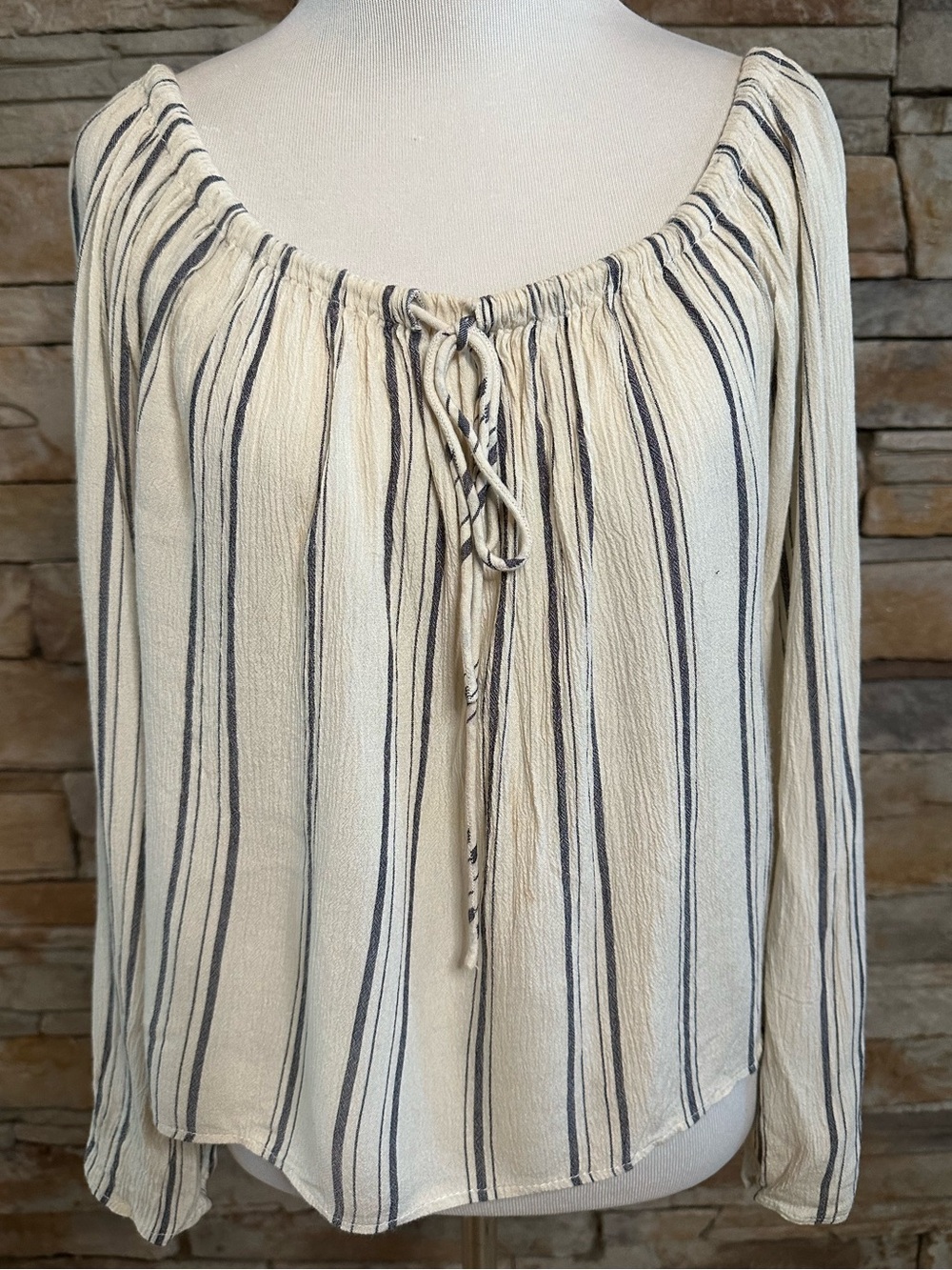 Billabong Striped Crinkle Top